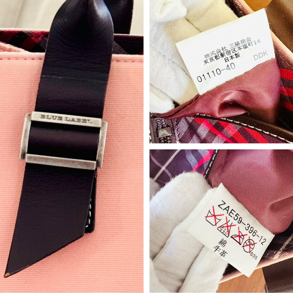 Burberry Blue Label Pink Canvas Tote Bag - Picture 6 of 17